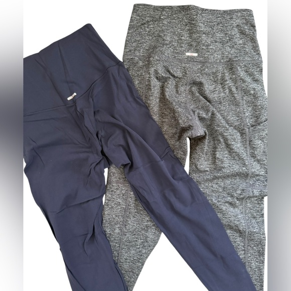 Aerie Offline Leggings Lot Women’s Small – 2 Pairs High Rise (Navy Short + Gray) - Picture 4 of 6